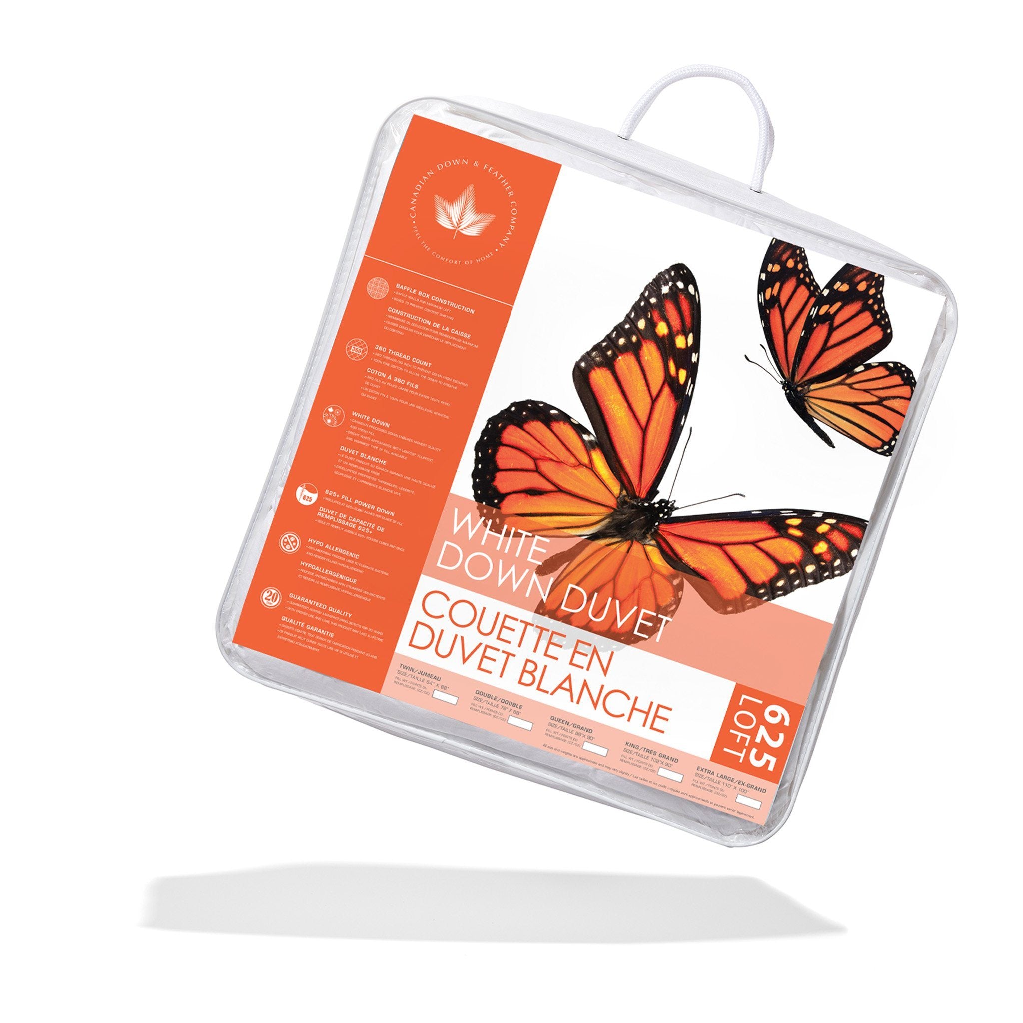 625 Loft White Down Duvet - Canadian Down & Feather Company