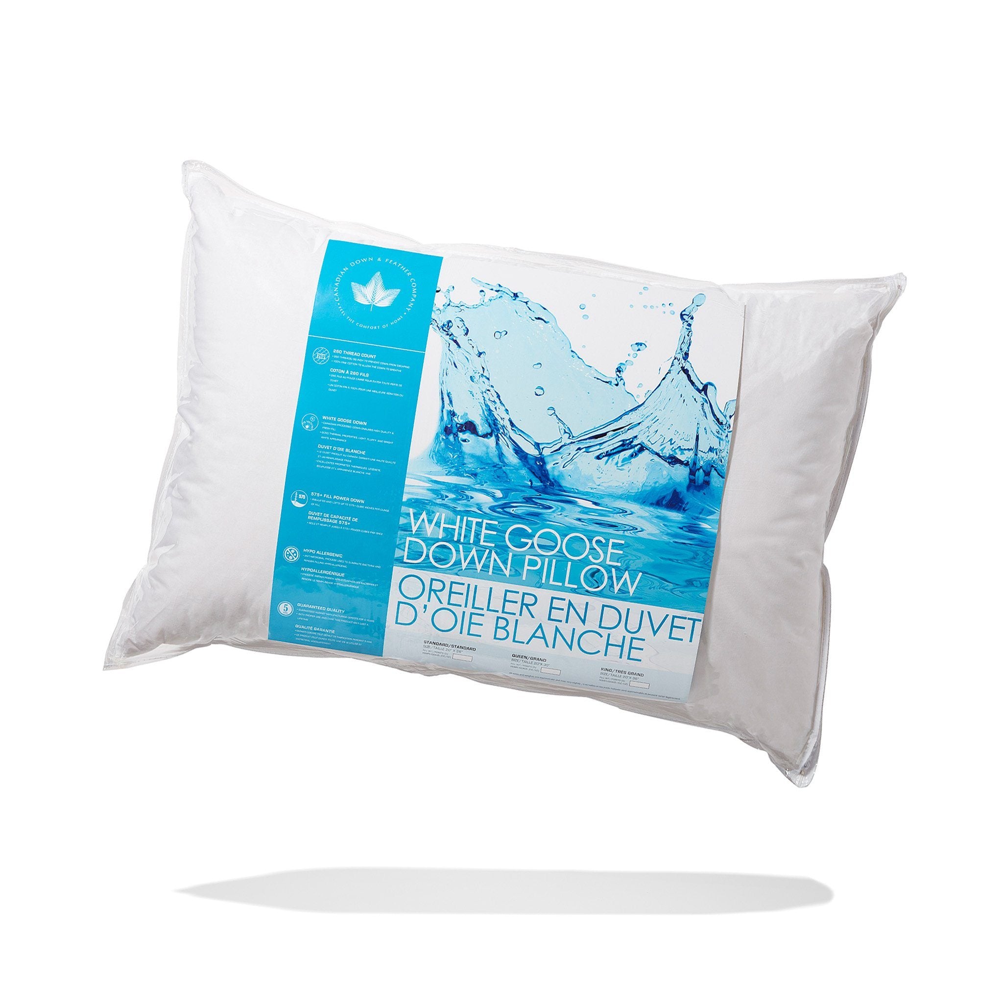 White Goose Down Pillow – Canadian Down  Feather Company