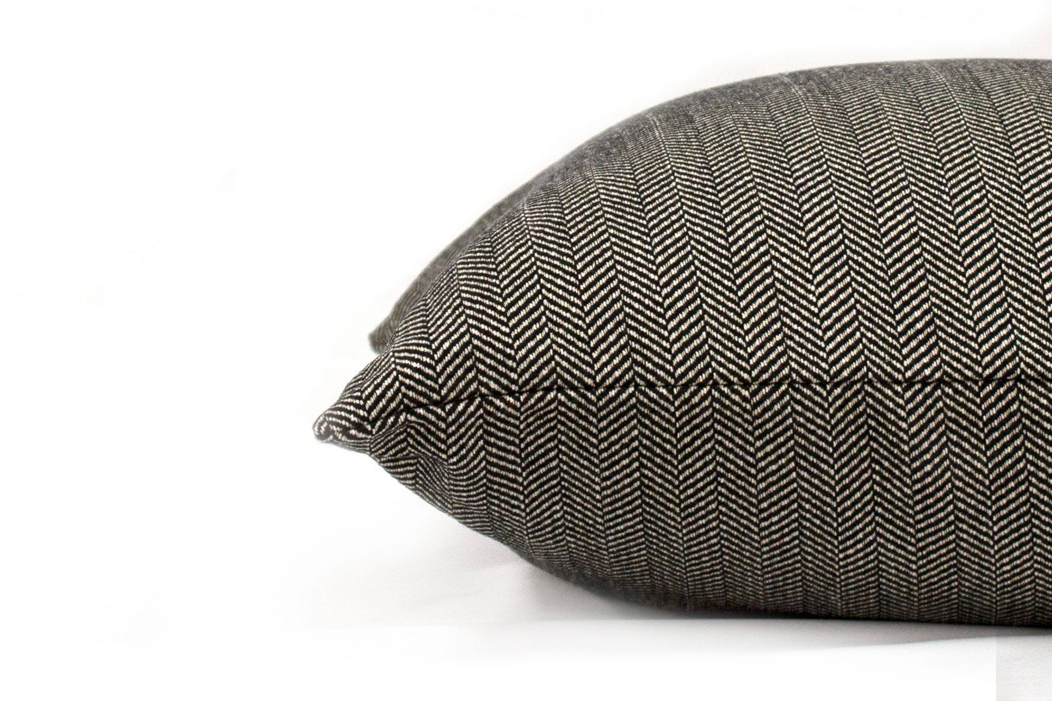 Noir Herringbone Cushion Cover Cushion Cover Canadian Down & Feather Company 