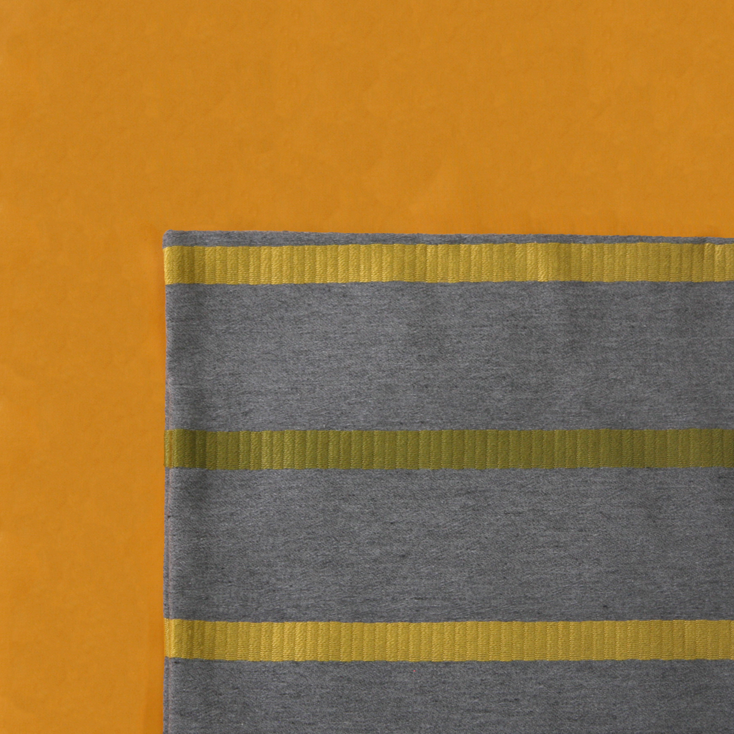 Carbon Stripe Cushion Cover on an Amber Duvet Cover