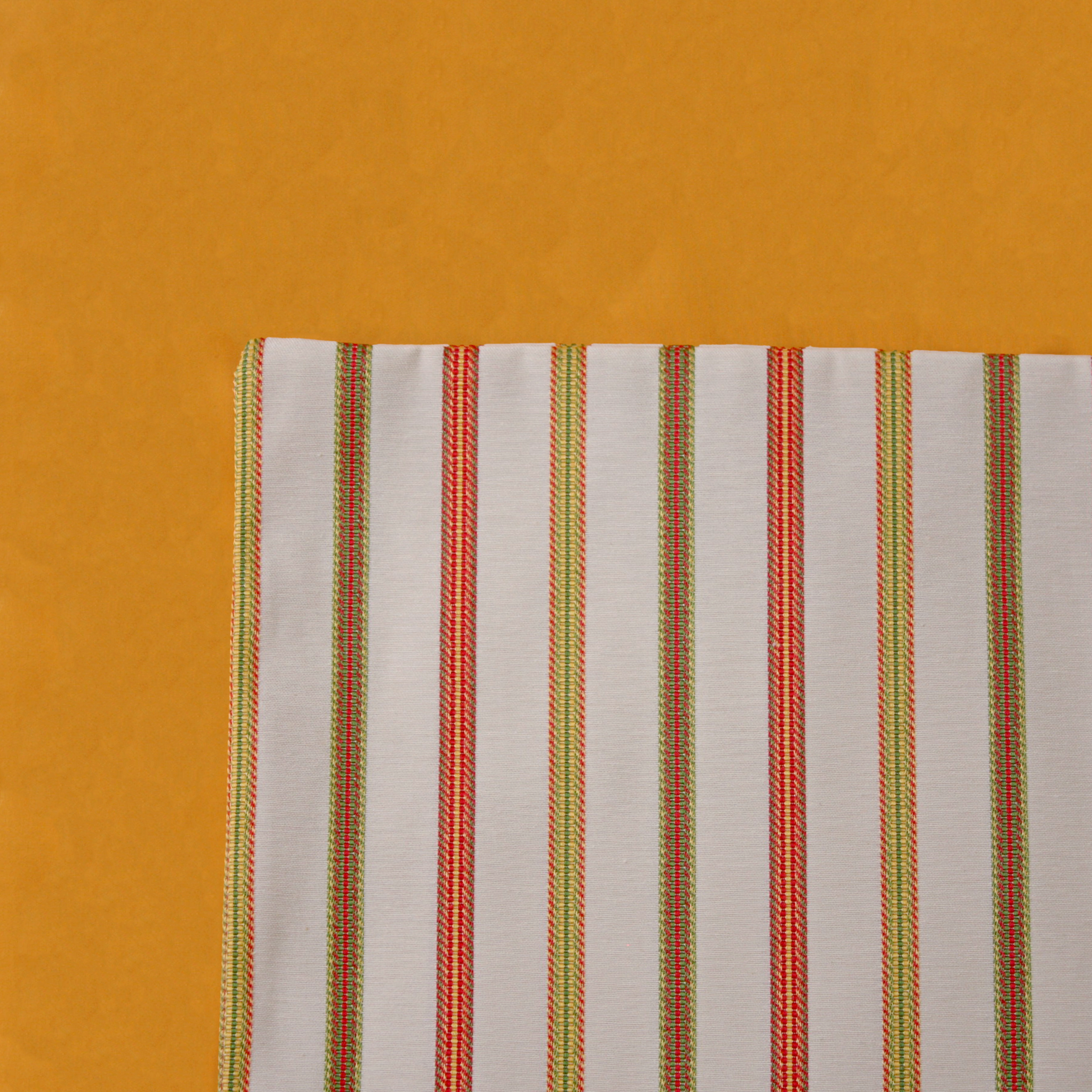 Garden Stripe Cushion Cover on an Amber Duvet Cover