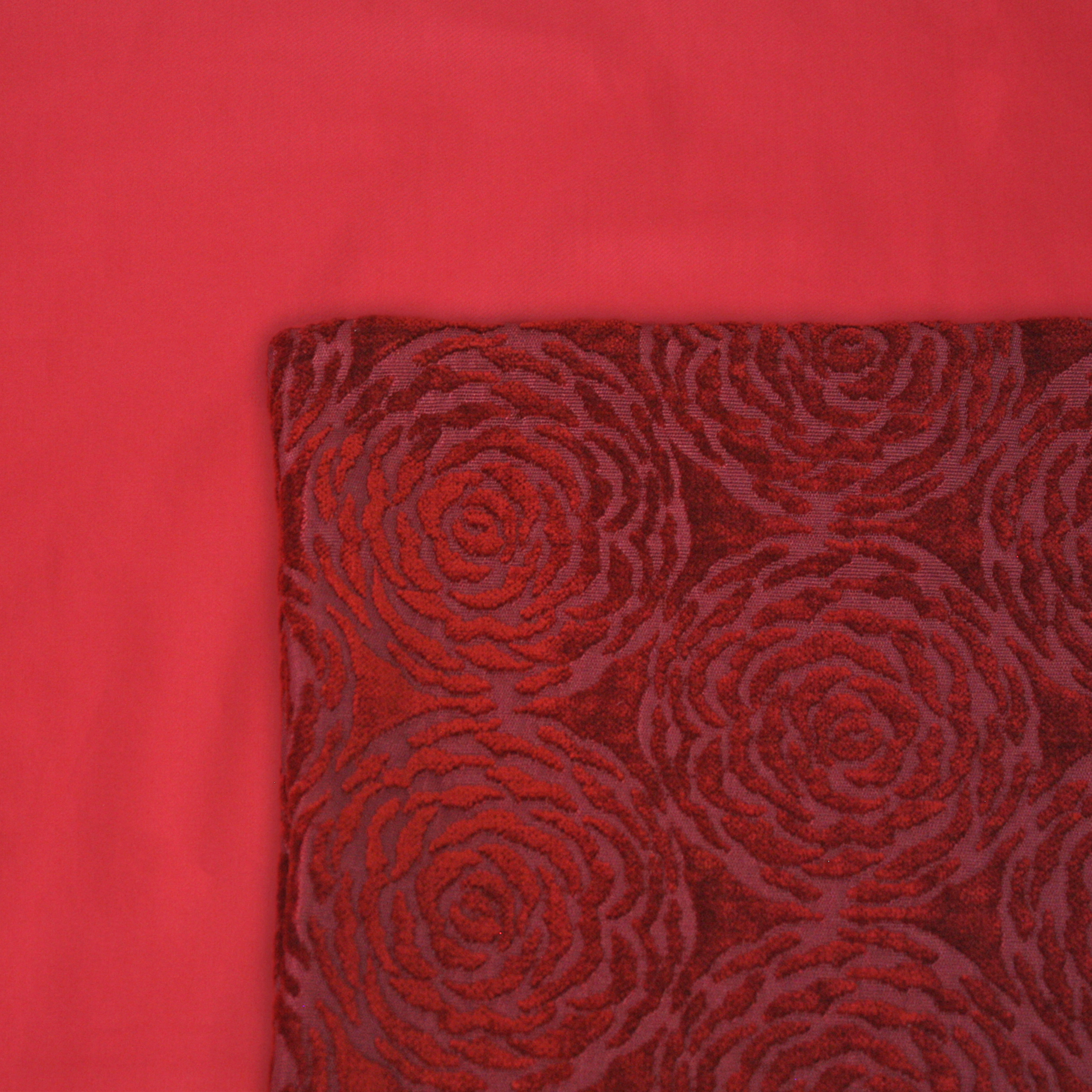 Cranberry Cushion Cover on a Cardinal Duvet Cover