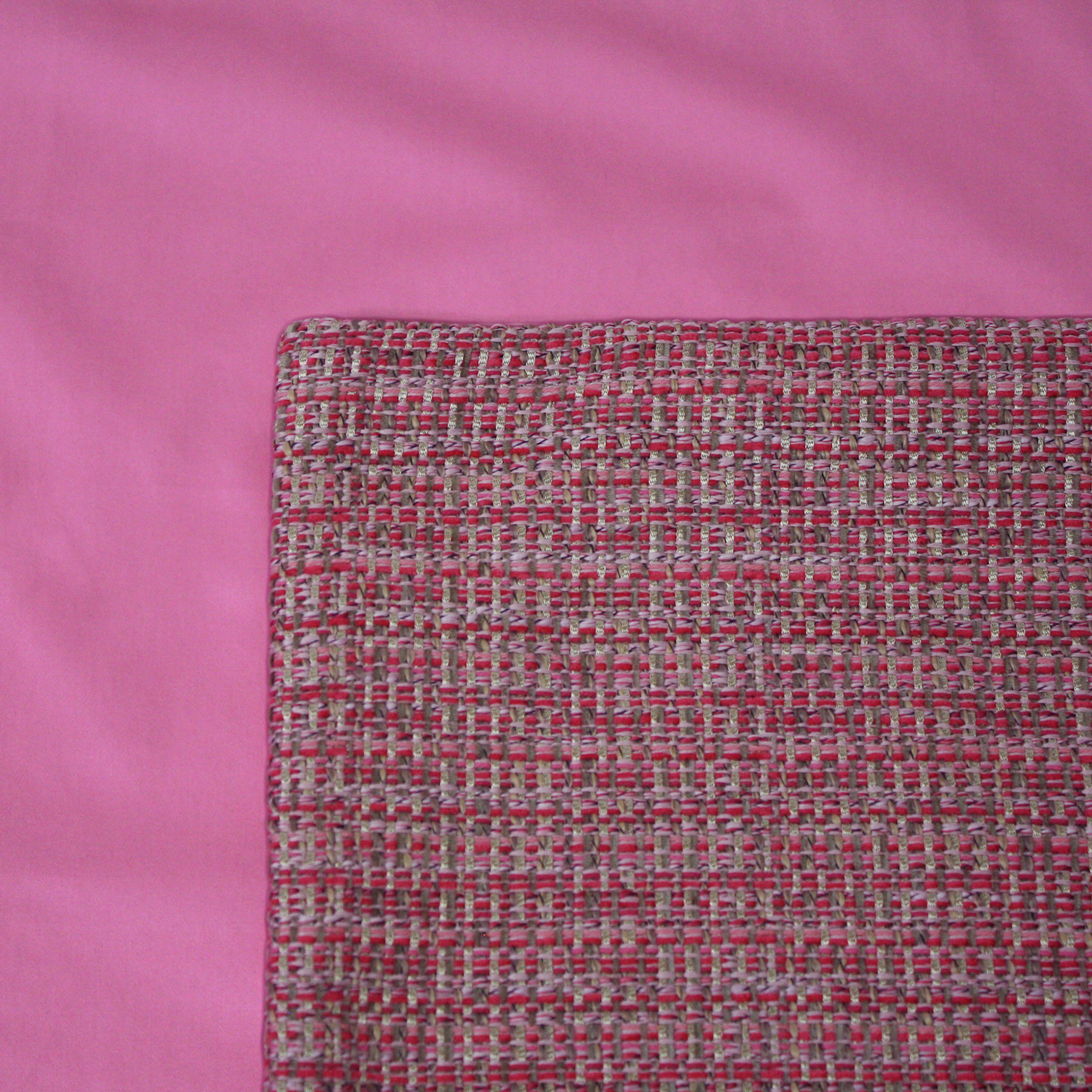 Sherbert Boucle Cushion Cover on a Hollyhock Duvet Cover