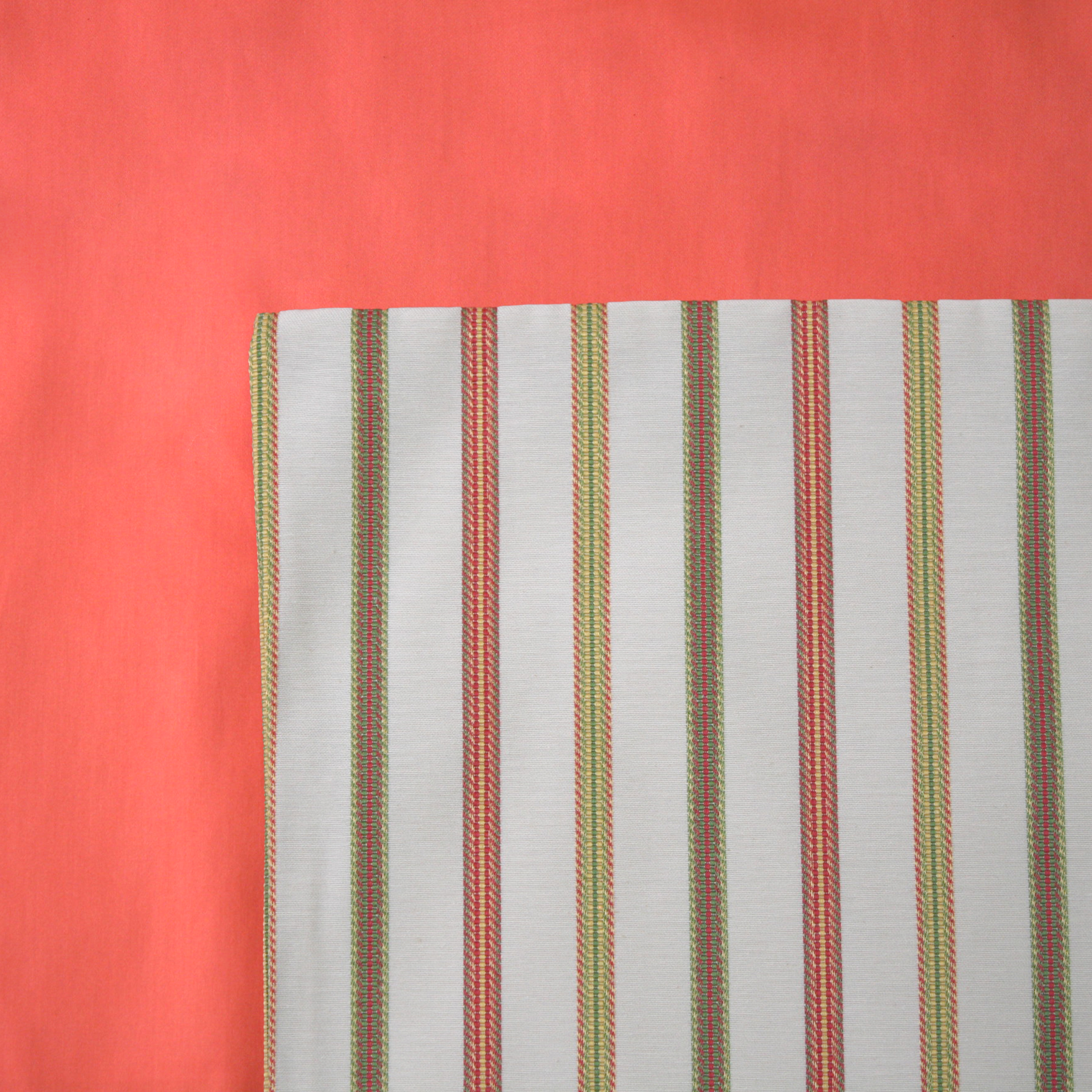 Garden Stripe Cushion Cover on a Persimmon Duvet Cover