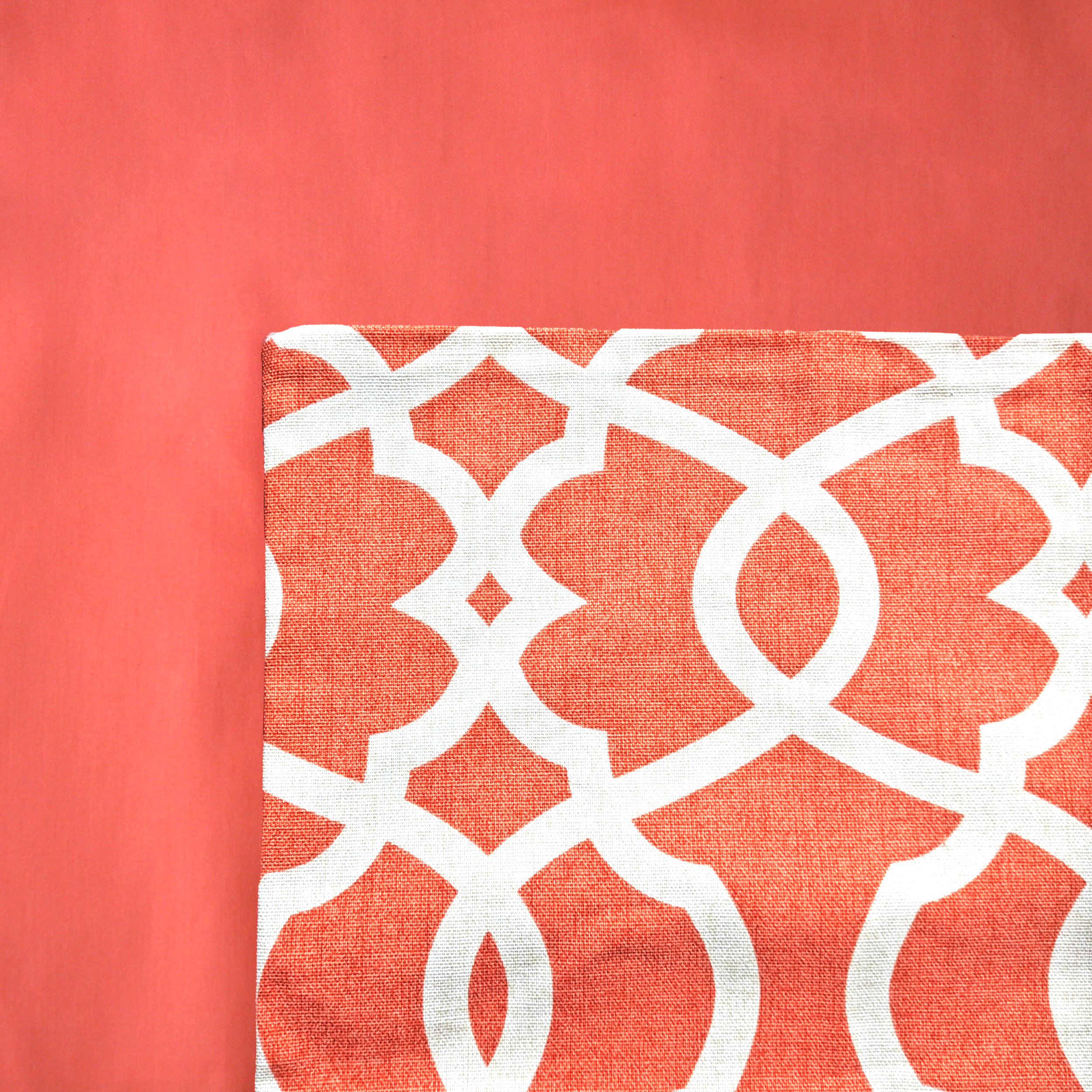 Tangerine Pattern Cushion Cover on a Persimmon Duvet Cover