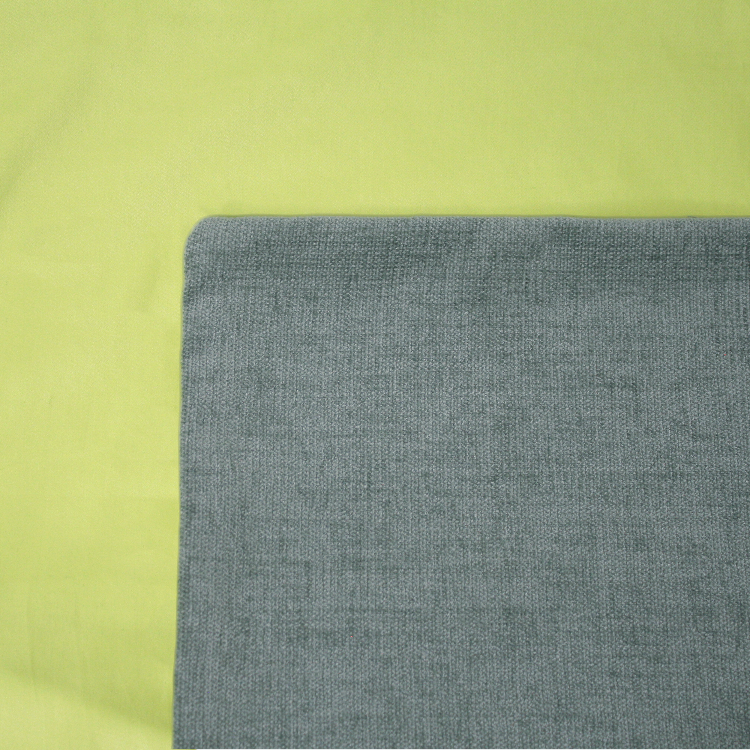 Glacier Chenille Cushion Cover on a Pistachio Duvet Cover