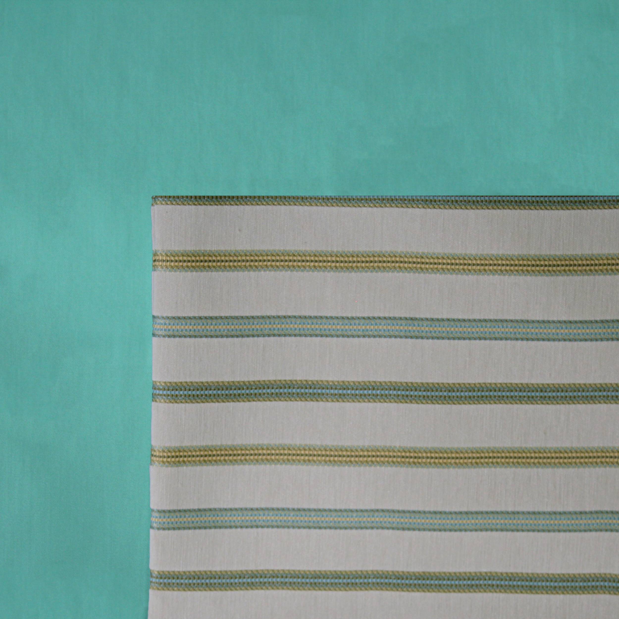 Celestial Stripe Cushion Cover on a Turquoise Duvet Cover