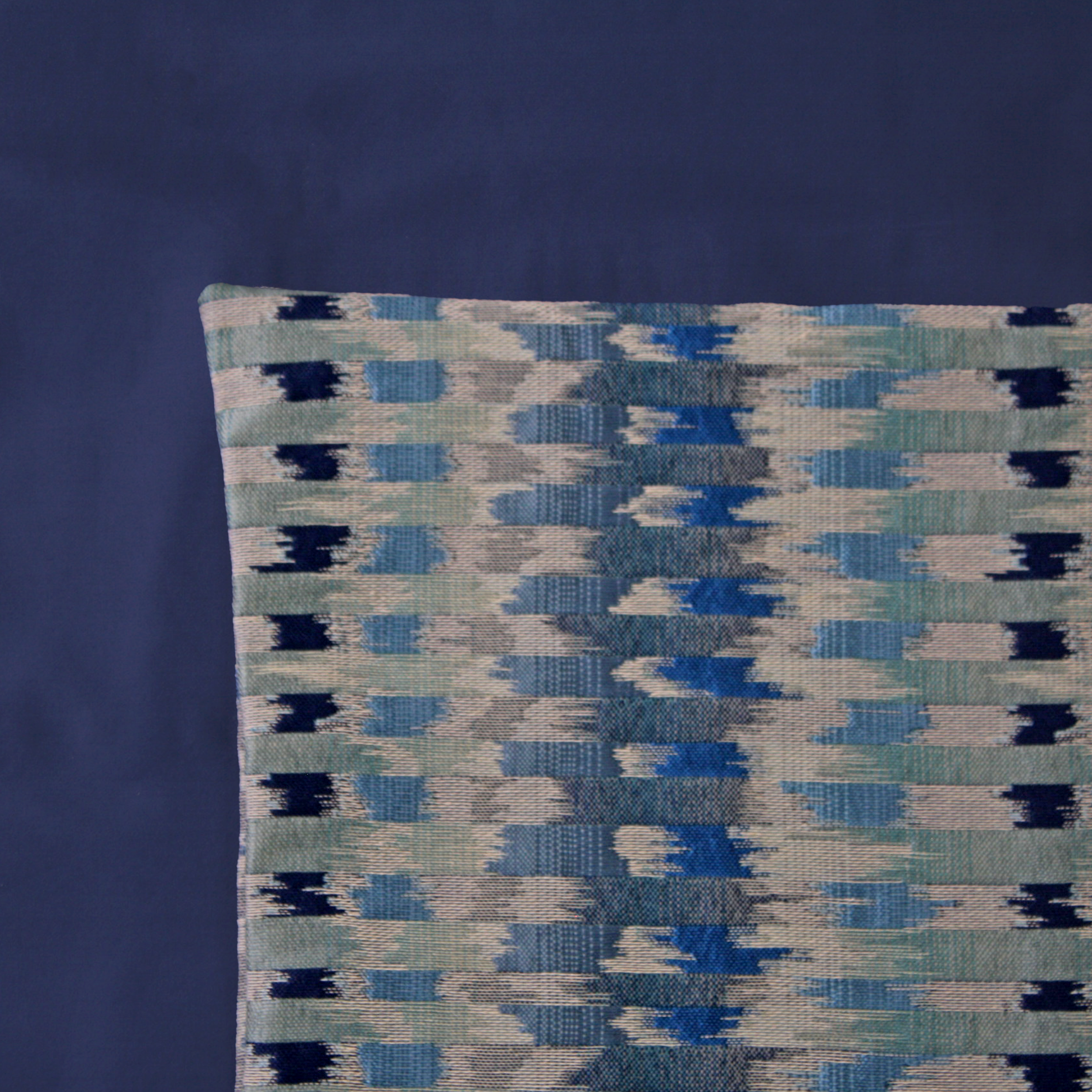 Indigo Pattern Cushion Cover on a Whale Duvet Cover