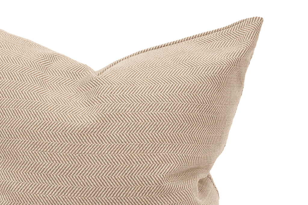 Mushroom Herringbone Cushion Cover